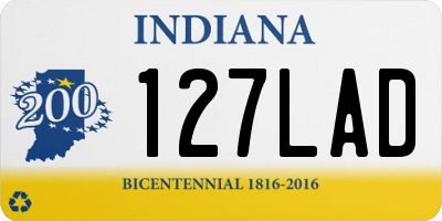 IN license plate 127LAD