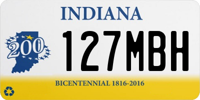 IN license plate 127MBH