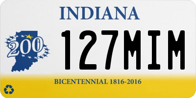 IN license plate 127MIM
