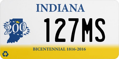 IN license plate 127MS