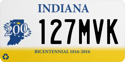IN license plate 127MVK