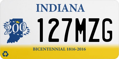 IN license plate 127MZG