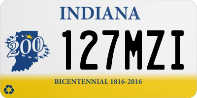 IN license plate 127MZI