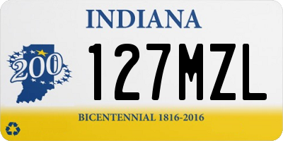 IN license plate 127MZL
