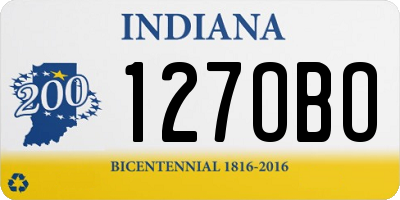IN license plate 127OBO