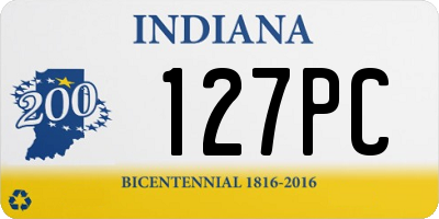 IN license plate 127PC
