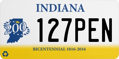 IN license plate 127PEN