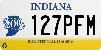 IN license plate 127PFM