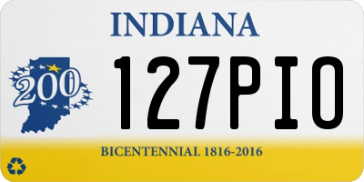 IN license plate 127PIO