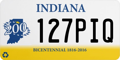 IN license plate 127PIQ