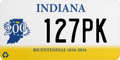 IN license plate 127PK