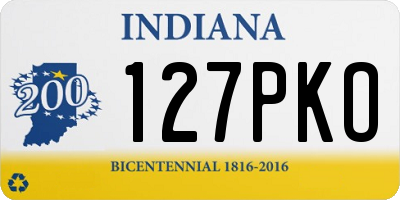 IN license plate 127PKO