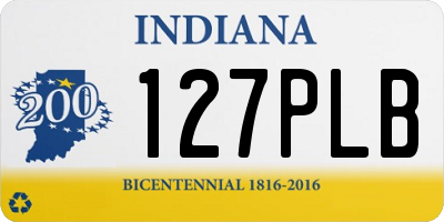 IN license plate 127PLB