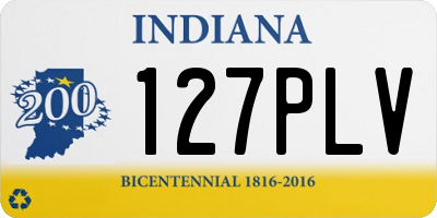 IN license plate 127PLV