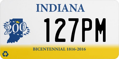 IN license plate 127PM