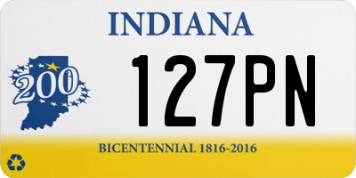 IN license plate 127PN