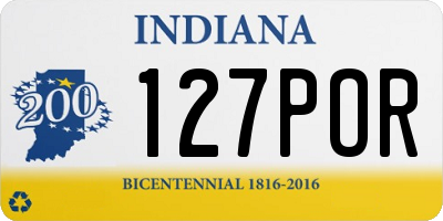 IN license plate 127POR