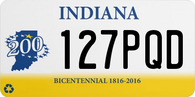IN license plate 127PQD