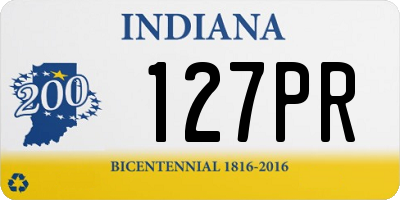 IN license plate 127PR