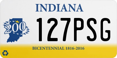 IN license plate 127PSG