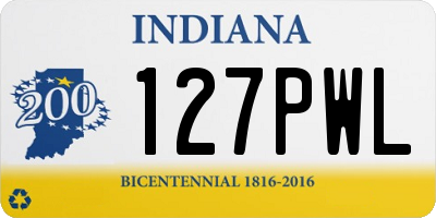 IN license plate 127PWL