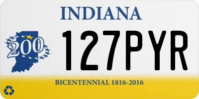 IN license plate 127PYR