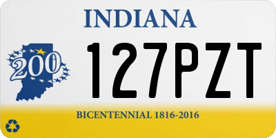 IN license plate 127PZT