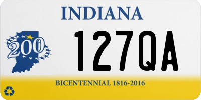 IN license plate 127QA