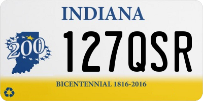 IN license plate 127QSR