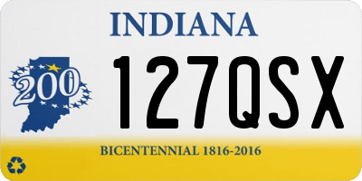 IN license plate 127QSX