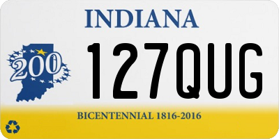 IN license plate 127QUG