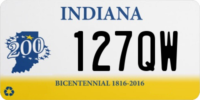 IN license plate 127QW