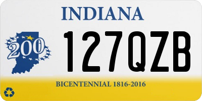 IN license plate 127QZB