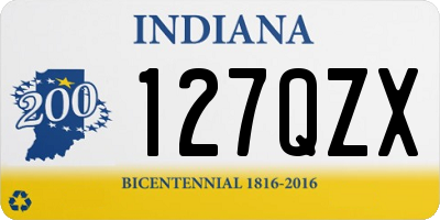 IN license plate 127QZX