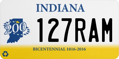 IN license plate 127RAM