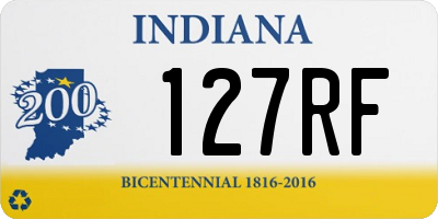 IN license plate 127RF