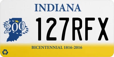 IN license plate 127RFX