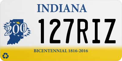 IN license plate 127RIZ