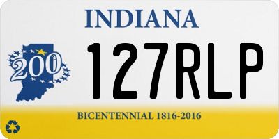 IN license plate 127RLP