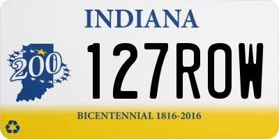 IN license plate 127ROW