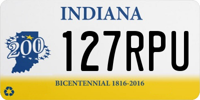 IN license plate 127RPU