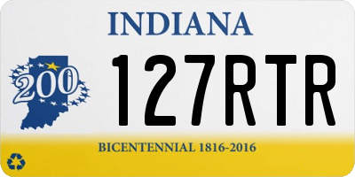 IN license plate 127RTR