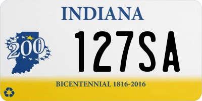 IN license plate 127SA