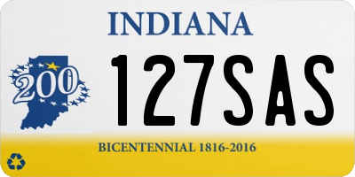 IN license plate 127SAS