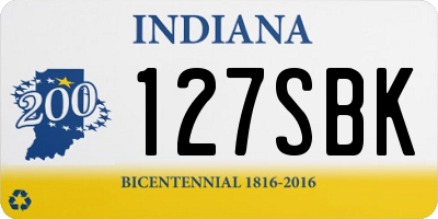 IN license plate 127SBK