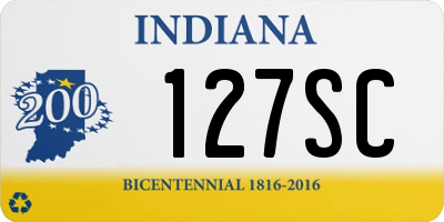 IN license plate 127SC