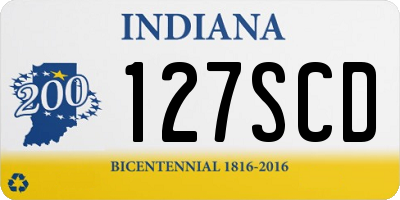 IN license plate 127SCD