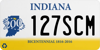 IN license plate 127SCM