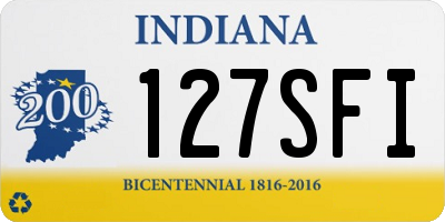 IN license plate 127SFI