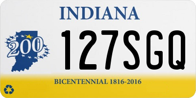 IN license plate 127SGQ